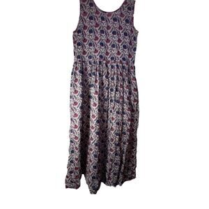 Natural Life Block Print Cotton Tank Smock Dress Boho XS NWT